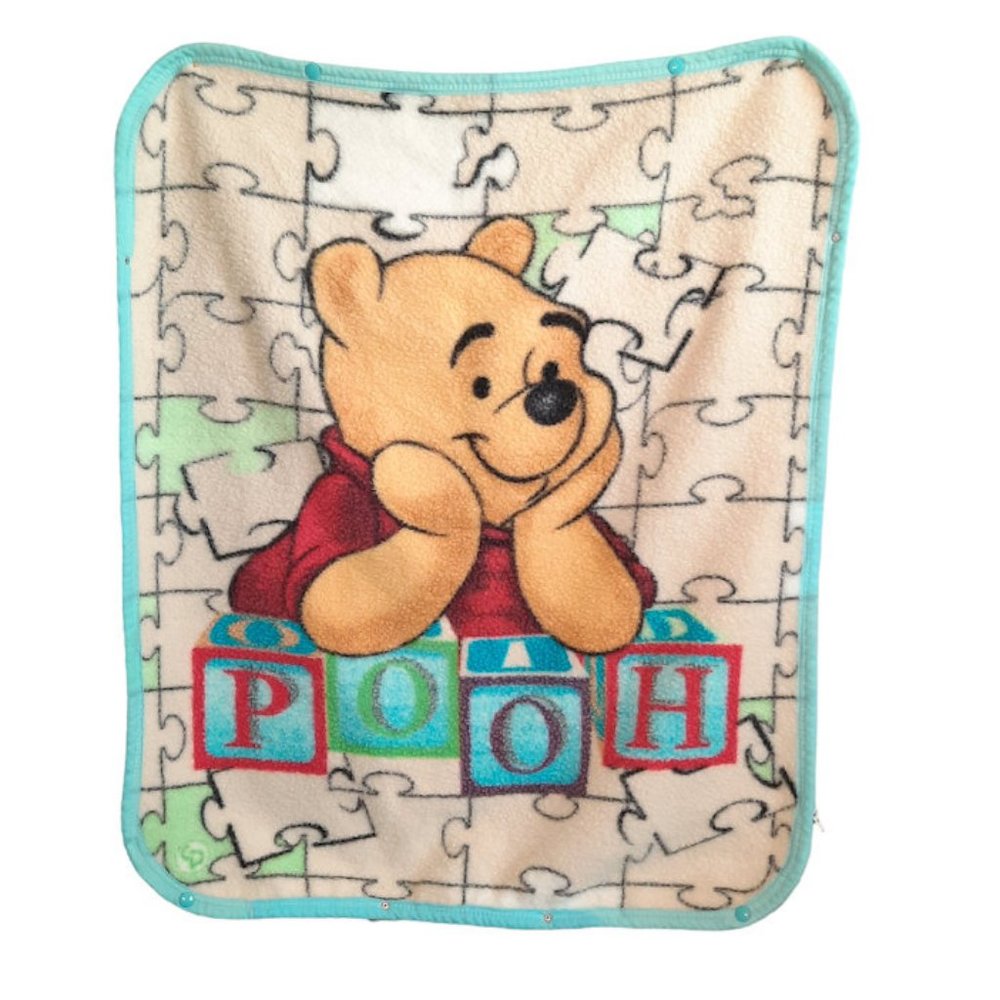 Vintage Colap Textil Winnie The Pooh Cuddle Wrap Snap & Zipper Blanket 30" X 38"